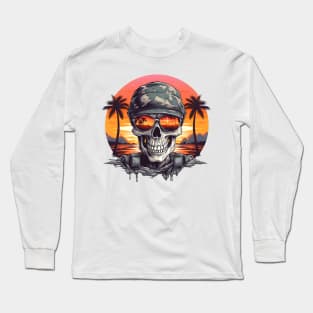 Skull Soldier Orange Beach Long Sleeve T-Shirt